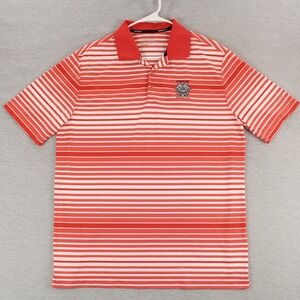 Nike Golf Polo Shirt Mens Size L Red Striped Tour Performance Whistling Straits